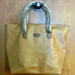 Bella Russo Tan Tote Bag with cosmetic bag